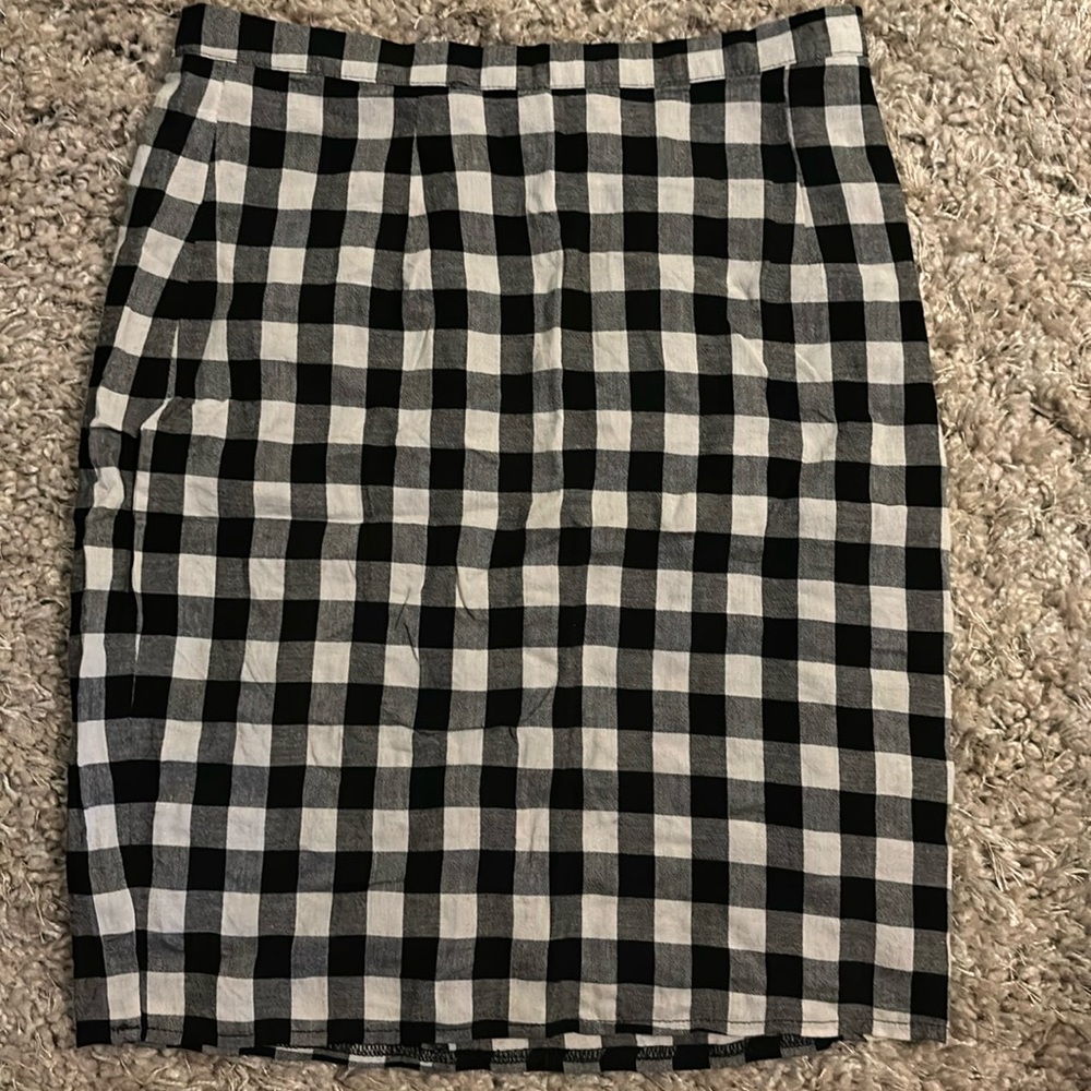Plaid midi skirt
